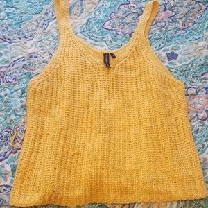 Yellow knit tank top